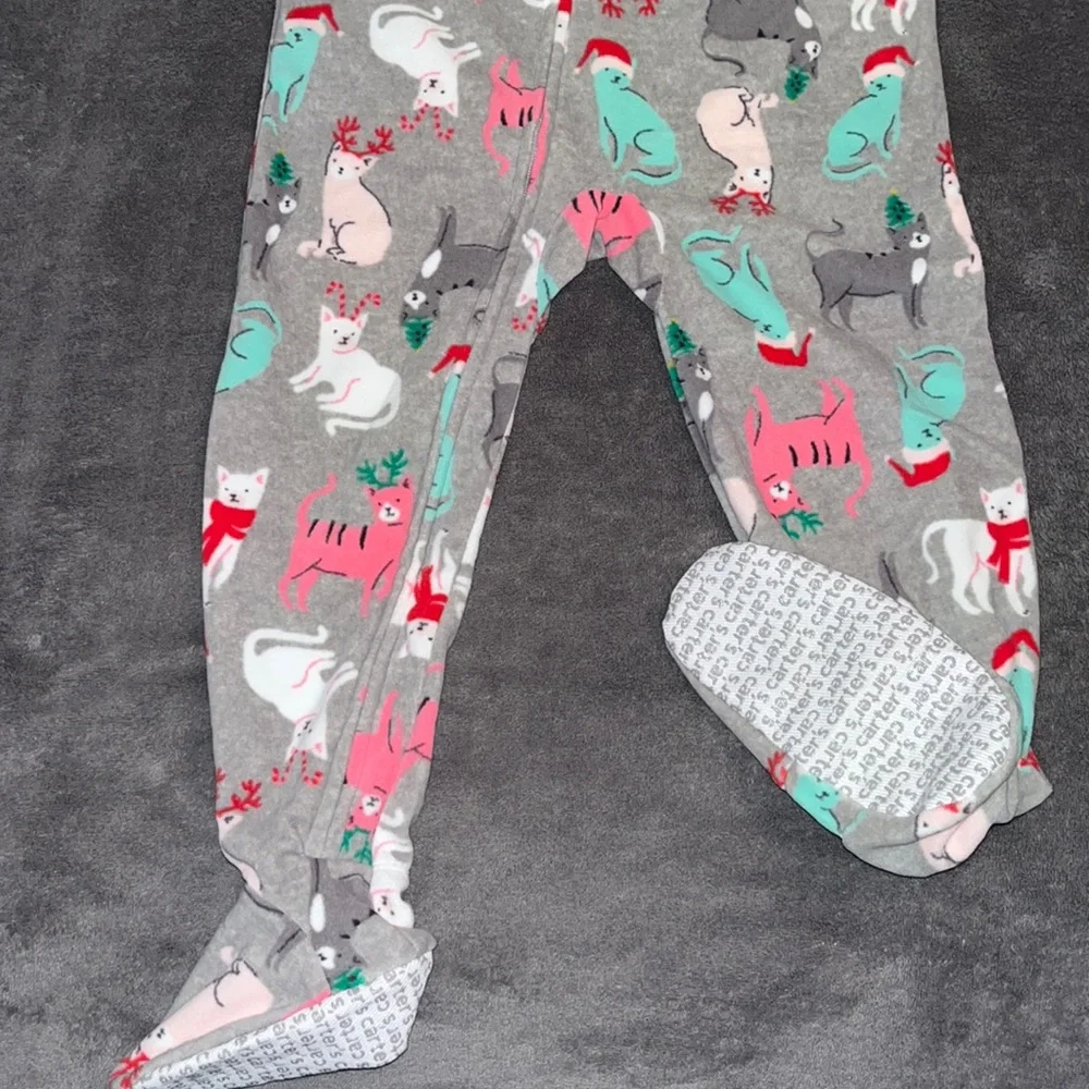 Carter’s Sleeper Fleece Christmas Cats‎ Size 4T